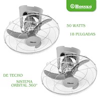 Pack 02 Ventiladores de Techo 18" BOSSKO BK 8456VT  50 watts Orbital Silencioso